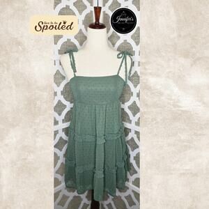 Live to be Spoiled NWT Juniors Green Tiered Mini Dress Size XS
